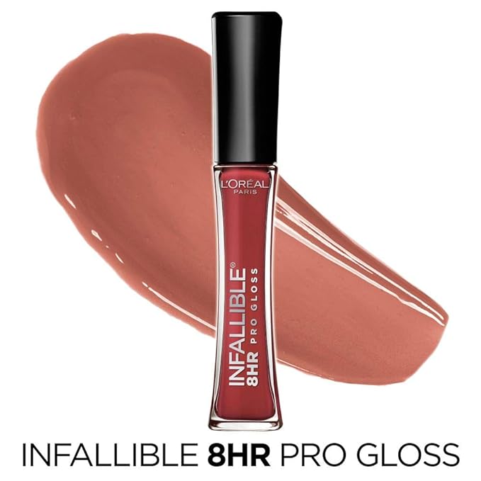 L’Oreal Paris Makeup Infallible 8 Hour Hydrating Lip Gloss, Suede, 0.21 Fl Oz