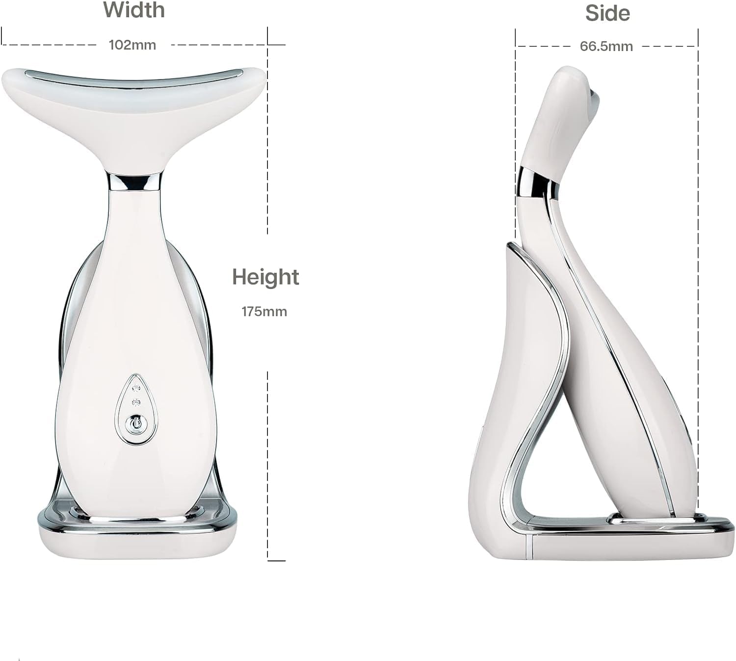 Lily Neck Face Massager, Face Sculpting Tool, Skin Rejuvenation Device with Thermal, Triple Action LED and Vibration, for Anti-Aging, Lifting and Tightening Sagging Skin (Pearl White)