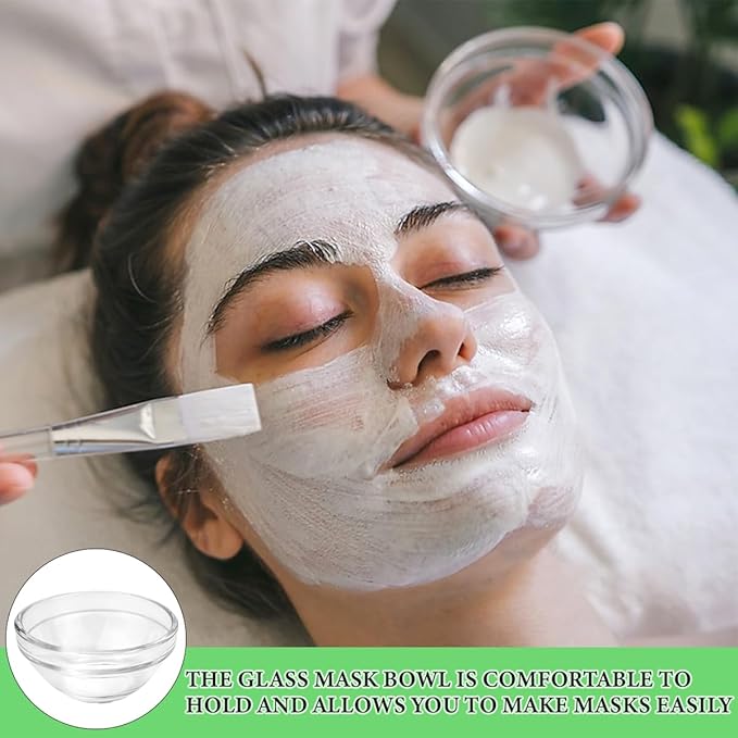 10 Pcs Glass Facial Mask Bowls, Essential Oil Bowl DIY Cosmetic Beauty Tool for Home Salon Spa Face Skin Applicator Bowl(Transparent)