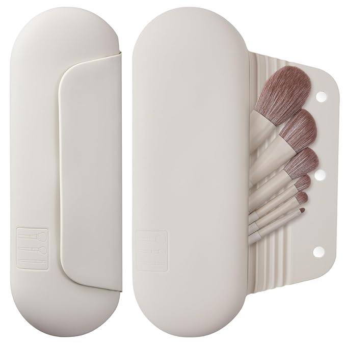 Silicone makeup brush holder travel