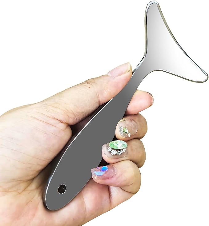 BYYDDIY Stainless Steel Manual Facial Sculptor Tool & Neck Massager Tool for Neck Skin Lifting & Firming & Wrinkle & Dark Circle Reducer,Gua Sha Massage Tool for Skin Care (Y)