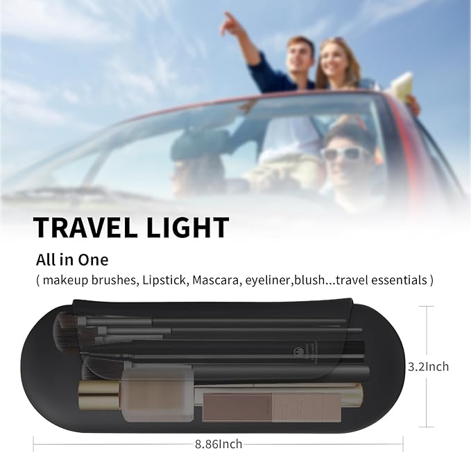 Silicone makeup brush holder travel