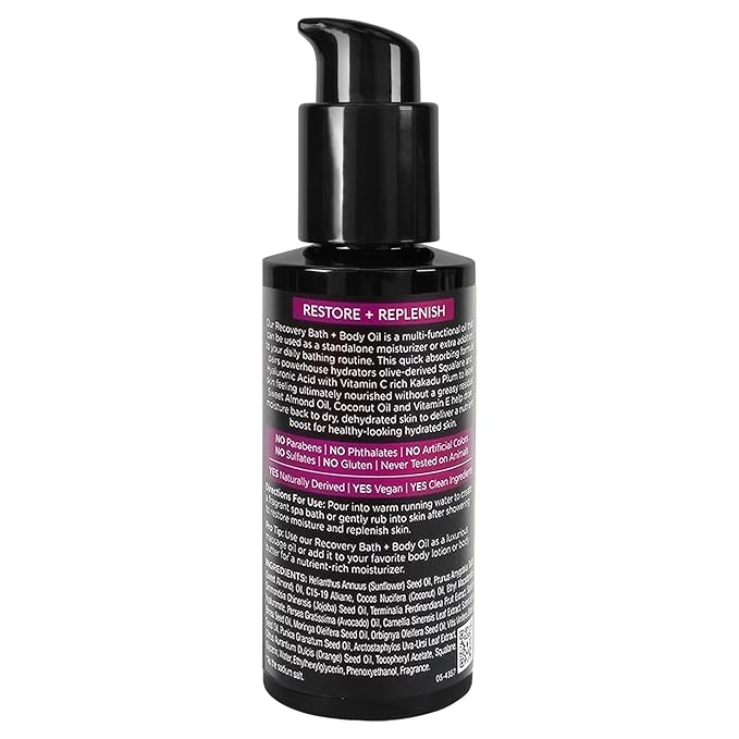 Nature's Beauty Squalane Kakadu Plum Recovery Bath + Body Oil Multi-Pack - Restore & Nourish your Skin, Quick-Absorbing, Made w/Hyaluronic Acid + Vitamin C + Almond Oil, 3.7 fl oz (2 Pack)