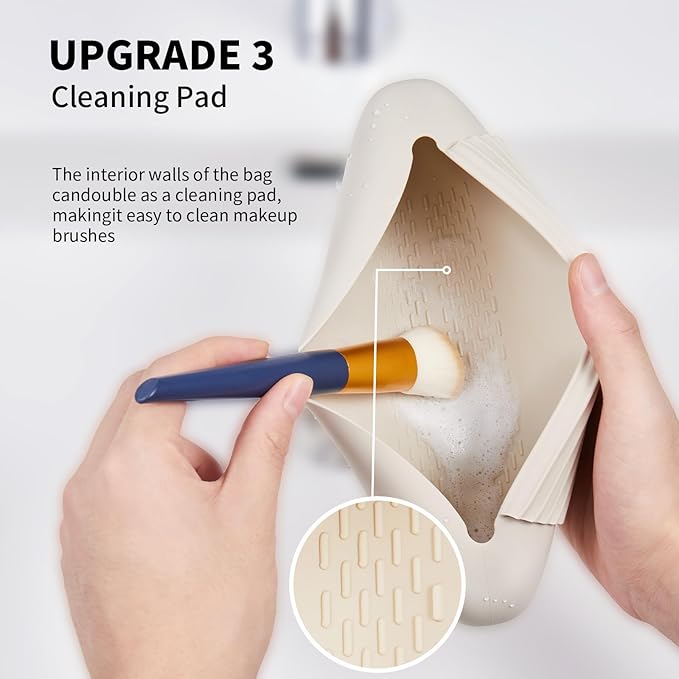 Silicone makeup brush holder travel