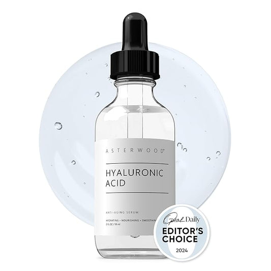 Asterwood Hyaluronic Acid Serum for Face - Plumping, Anti-Aging, Hydrating - Fragrance-Free - 2 Fl Oz