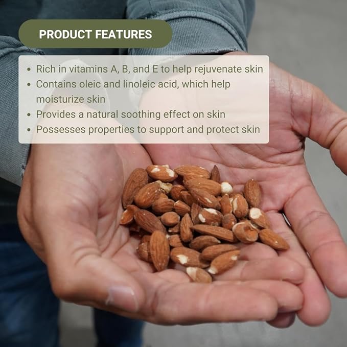 Sweet Almond Oil (16 oz) - for Skin and Hair - Carrier Oil for Essential Oils Mixing - From EIR Oils' Farm in Mallorca, Spain - 1 Pack