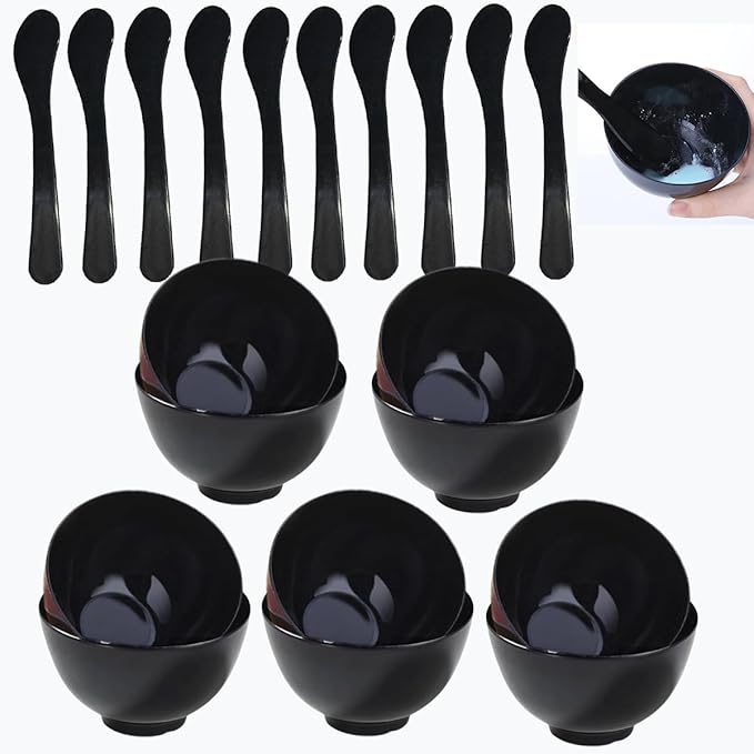 10 Pack Plastic Facial Mask Mixing Bowl, Mud Mask Mixing Bowl DIY Skin Care Mixing Tool Kit with Spatula - Cosmetic Beauty Tool for Home Salon