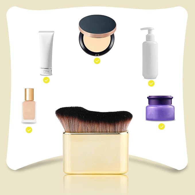 Self Tanning Brush, Self Tanning Brush Applicator Self Tanner Brush Foundation Body Makeup Brushes Self Tan Blending Brush for Face and Body（Gold)