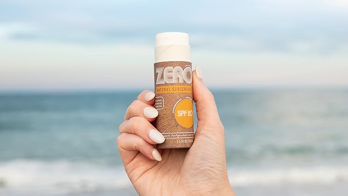 ZERO Waste 100% Plastic Free Natural Sunscreen Stick, SPF 20 Reef Safe and Kid Friendly, Water Resistant, Push Up Cardboard Tube, Sunblock Made with Beeswax, Shea Butter and Coconut Oil, 1.5 Oz