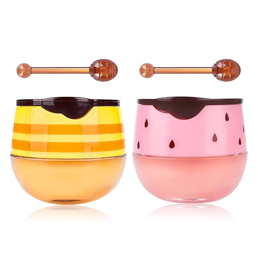 2Pcs Honey Strawberry Lip Balm Honey Exfoliator