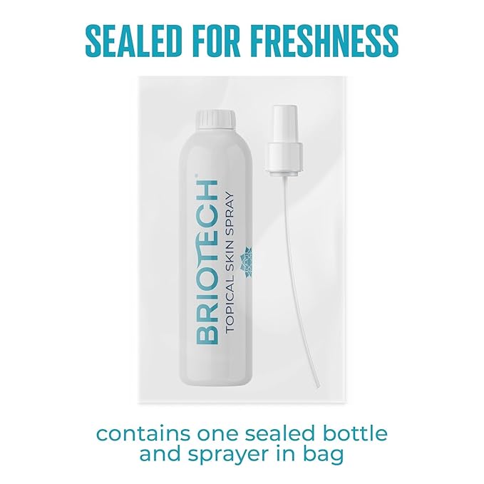 BRIOTECH Topical Skin Spray, Hypochlorous Acid Spray for Body & Face, Eyelid Cleanser, HOCl Facial Mist, Support Against Irritation, Calm Redness, Soothe Foot & Scalp, 8oz (2 Pack)