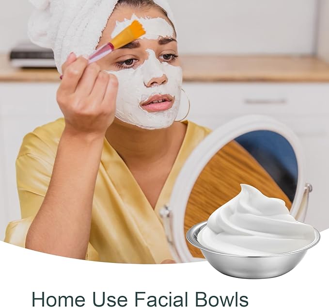 12 Pcs Stainless Steel Facial Mask Mixing Bowl Set 6.3 Inches Wide Esthetician Supplies Facemask Bowl DIY Skin Care Mixing Tool Kit for Lady Women Home Beauty Salon Use
