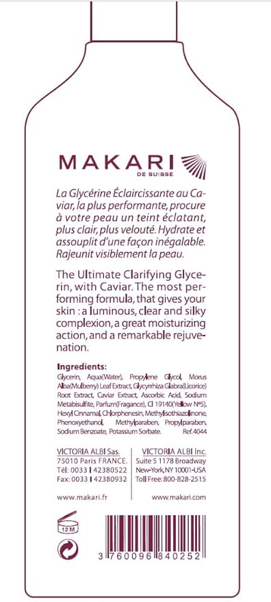 MAKARI Classic Caviar Skin Brightening Body Glycerin (5.1 fl.oz) | Anti-Aging and Hydrating Gel-Cream for Body | Moisturizing and Brightening Cream for Dark Marks, Scars, Wrinkles, and Dry Patches