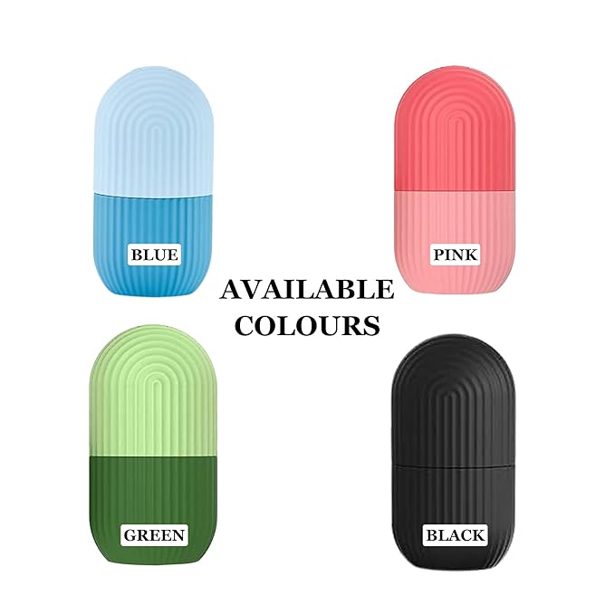 Ice Roller for Face, Eyes & Neck – Reusable Silicone Ice Mold for De-Puffing, Skin Care & Facial Massage (Blue)