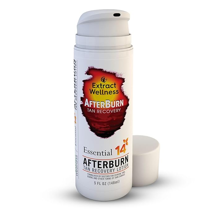 All-in-One AfterBurn Tan Recovery Lotion – Doctor-Formulated Aftersun Lotion w/Natural Ingredients & 14 Essential Oils for All Ages – After Sun Care for Deep Hydration & Peeling Minimization