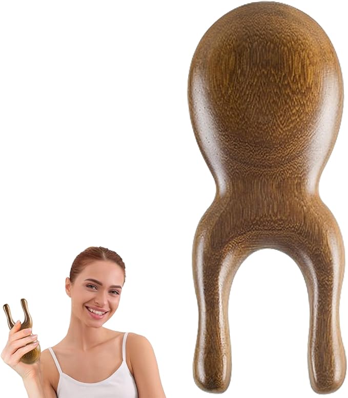 Wooden Gua Sha Facial Tools - Head Massager Sandalwood Wood Massage Tool for Face Nose Eye - Multifunctional Wood Therapy Massager Tools - Handheld Meridians Acupressure Tool - Gift for Women Men Mom