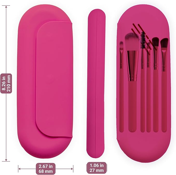 Silicone makeup brush holder, travel
