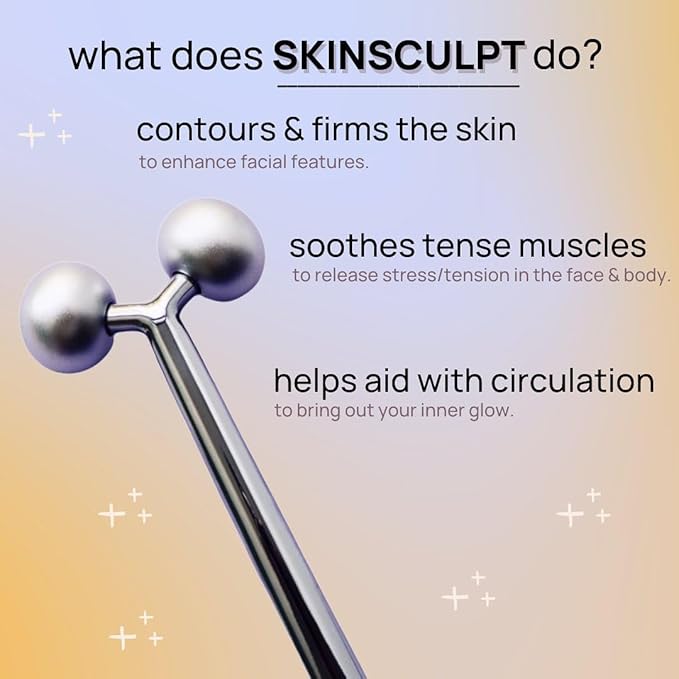 Face Roller Skin Care Tool | SKINSCULPT Face Massager Tool | Natural, Non-Toxic Sculpting Tool for All Skin Types | Relieves Facial Tension & Rejuvenates Skin