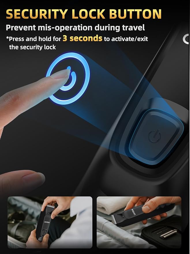 2-in-1 Body and Nose Hair Trimmer for Men - Safe Portable Electric Razor for Ball Groin with LED Light, IPX7 Professional Electric Shavers for Men Pubic, Underarm, Nose, Ear, Beard, Head