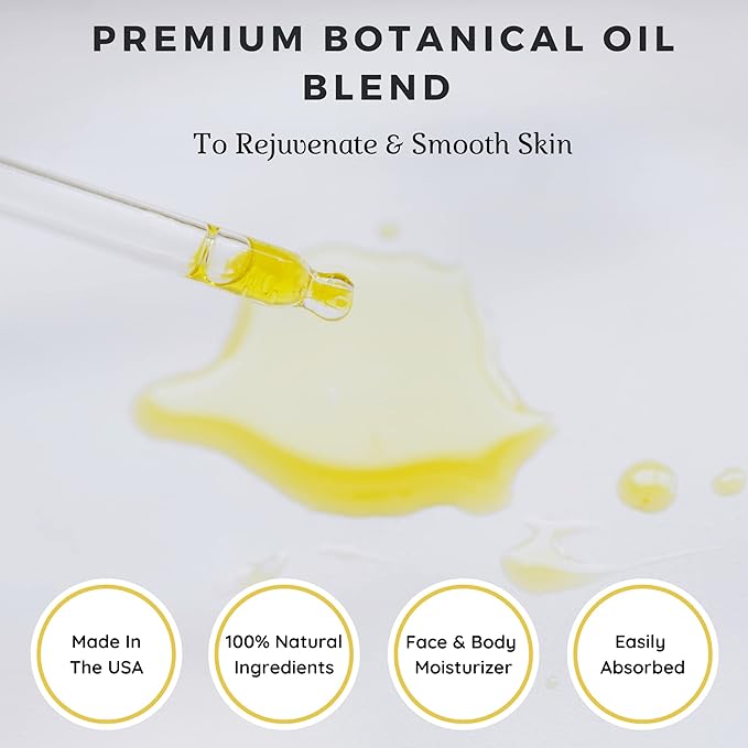 Yellow Bird Nourishing Face Oil - All Natural Hydrating, Anti Aging Facial Serum. Includes Jojoba, Marula, Primrose, & Rosehip for Restoring Skin