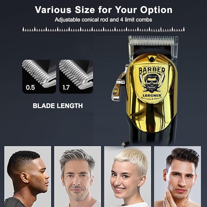 Hair Clippers for Men Professional, Cordless Beard Trimmer & Electric Razor Shavers for Men, Rechargeable 3 Piece Barber Hair Cutting Kit LED Display Men's Grooming Kit