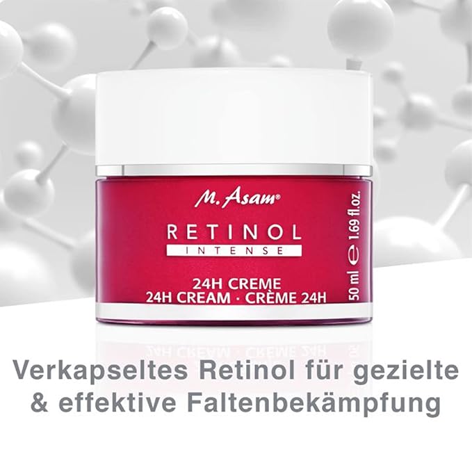 M. Asam RETINOL 24h Cream - Face Cream against wrinkles, anti-aging face moisturizer with retinol, day cream & night cream stimulating collagen production, facial care for all skin types, 1.69 Fl Oz