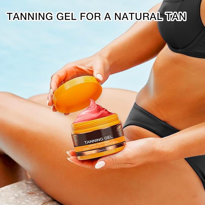 2Pcs Luxury Intensive Tanning Gel, Celyne Tanning Gel, Natural Tanning Accelerator Cream Gel, 5.29oz Celyne Tanning Cream, Brown Tanning Gel for for Sunbeds & Outdoor Sun