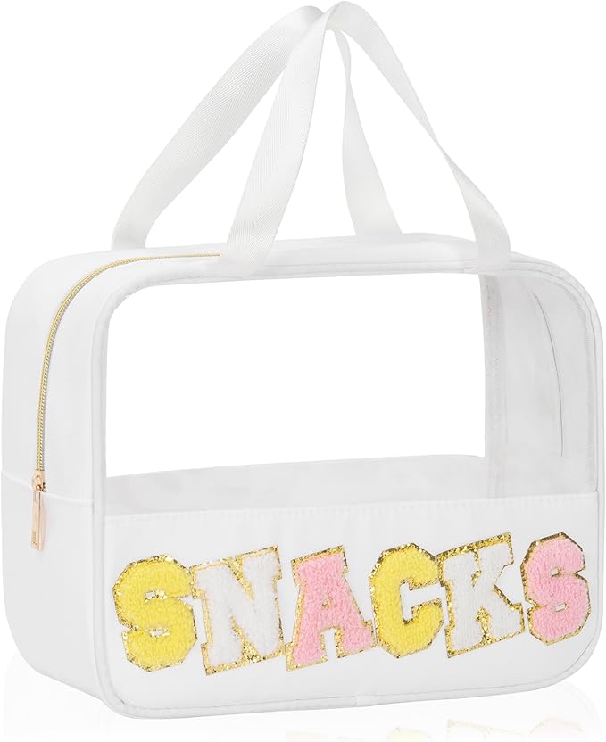 Chenille letter snacks bag zipper
