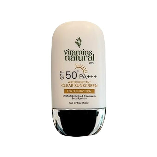 Vitamins Natural – Sunscreen SPF 50 Cream Face - UVA/UVB Broad Spectrum Protection for All Skin Types - Non-Greasy, Lightweight, Oil and Fragrance Free, Water-Resistant Facial Sunscreen (50 ml)