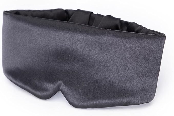 Kitsch Satin Sleep Mask - Eye Mask for Sleep, Softer Than Silk Satin Sleeping Mask Blindfold and Sleep Masks for Women and Men, Eye Care Travel Essentials - Charcoal Black