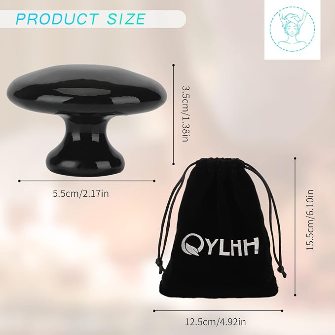 4 Pcs Mushroom Hot Massage Stones Set Natural Bian Warm Rocks Kit for Facial SPA5.5x3.5cm