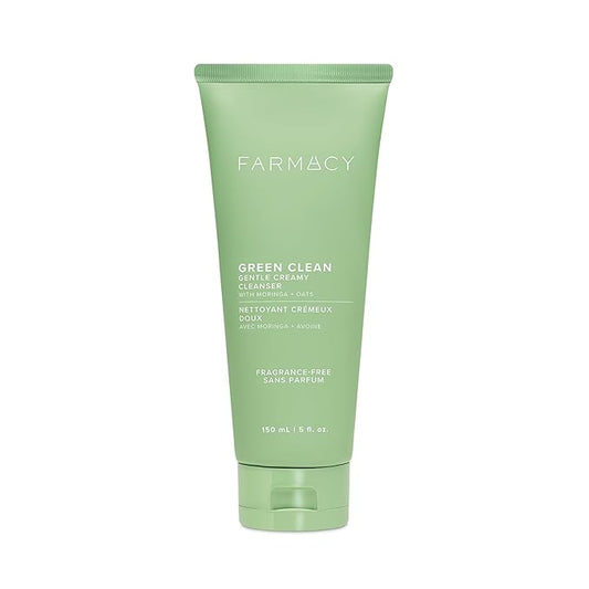 Farmacy Gentle Creamy Face Cleanser - Hydrating Facial Cleanser to Nourish + Help Remove Makeup + Impurities - Enriched with Aloe + Moringa Oil to Soothe, Purify + Refresh Skin (5 fl oz)