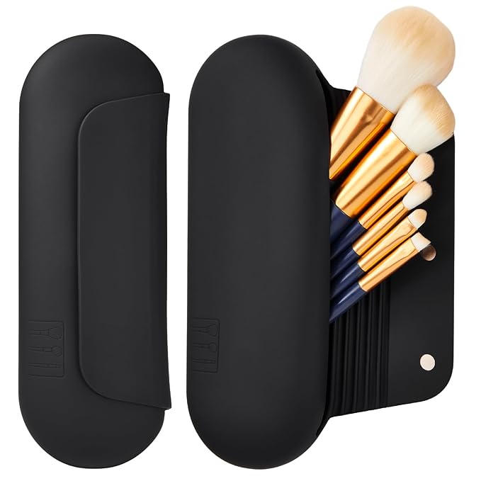 Silicone makeup brush holder travel