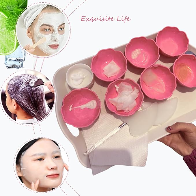 10 Pcs Essential Oil Bowl Set, 3.34 Inch Petal Mask Bowls Beauty Tool Skin Care Bowl Diy Face Mask MixingBowl for Home Salon, Pigment Preparation