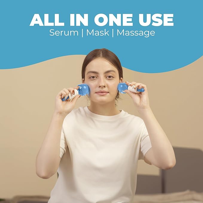 Ice Globes for Face 2Pcs – Enhancing Daily Beauty with Ice Globes for Facials, Skin Tightening & Anti-Aging – Perfect Facial Ice Globes for Puffiness & Wrinkles of Face, Neck & Eyes – Blue