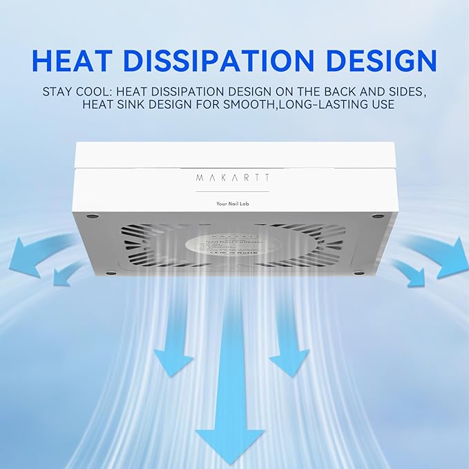 Makartt Nail Dust Collector - Dust Collector Nail Tech Quite SYMPHONEE Dust Extractor Vacuum for Acrylic & Gel Nails Plug-in Ultra Thin Portable with Reusable Filter White