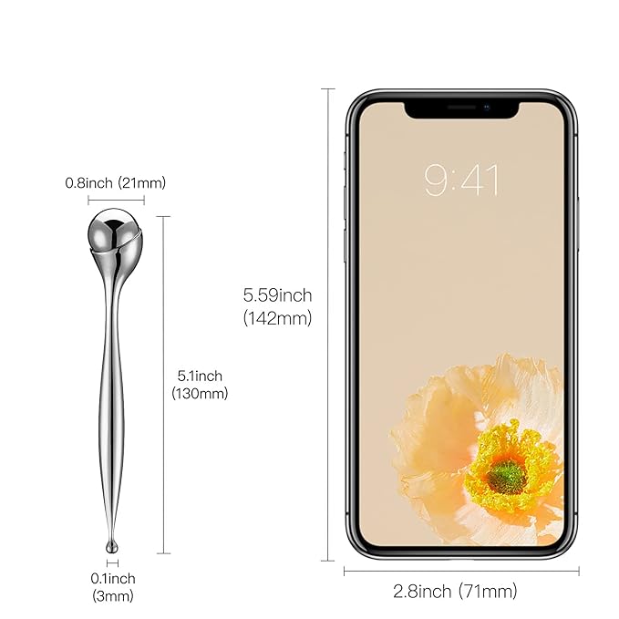 LISAPACK Metal Eye Cream Roller Wand, Face Massage, Facial Massager for Applicator, Reduce Puffiness