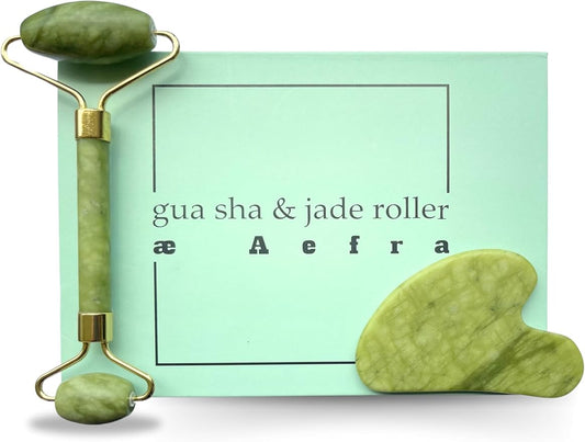 Gua Sha & Jade Roller Set, Facial Tools, for Face and Body Massage,Great for Skin Care,Anti Ageing Device,Wrinckle Remover,Jawline Shaper,Perfect Self Care Gift for Women and Man