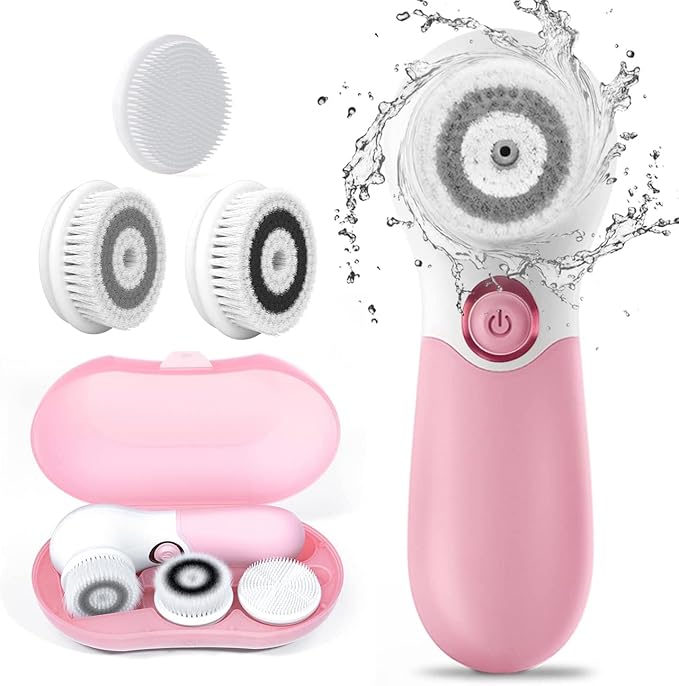 TOUCHBeauty Spin Brush Face Cleanser with 3 Brush Heads for Deep Cleansing Exfoliation and Massaging