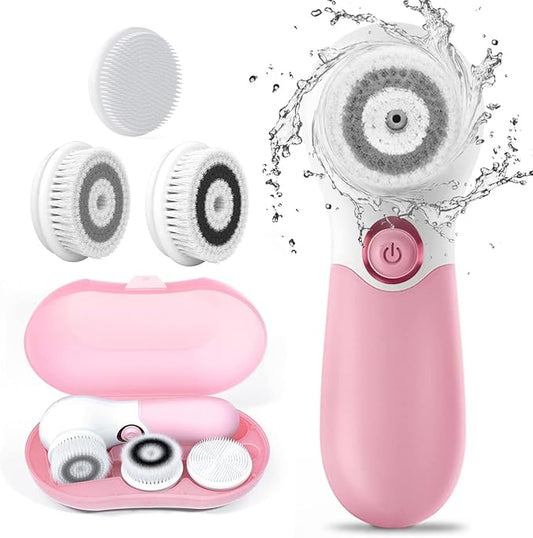 TOUCHBeauty Spin Brush Face Cleanser with 3 Brush Heads for Deep Cleansing Exfoliation and Massaging