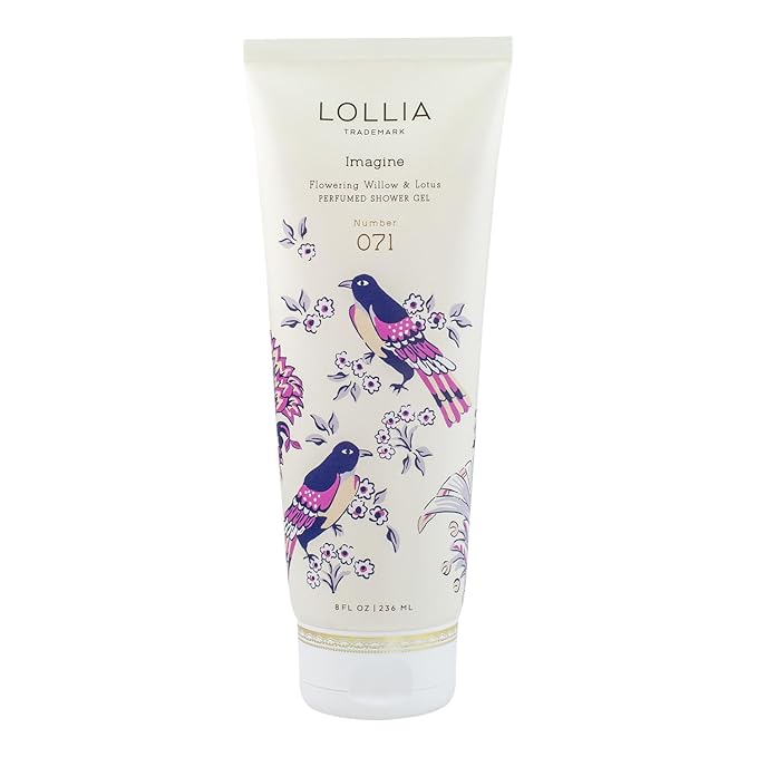 LOLLIA Imagine Shower Gel, 8 fl. oz. – Flowering Willow & Lotus – Scented Shower Gel Body Wash, Shea Butter Body Wash, Bath Wash for Women, Beautiful Shower Gel, Moisturizing Body Wash
