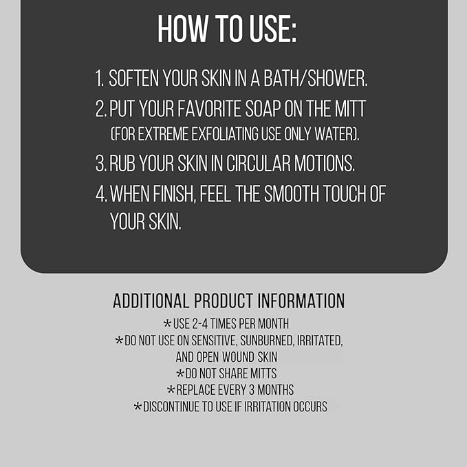 Valitic exfoliating glove for body