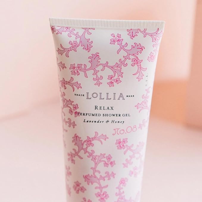 LOLLIA Relax Shower Gel, 8 fl. oz. – Lavender & Honey – Scented Shower Gel, Shea Butter Body Wash, Bath Wash for Women, Moisturizing Body Wash