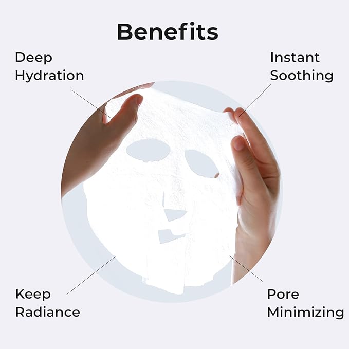'+WIS+ Intensive Hydrating Face Masks 24 EA with Hyaluronic Acid Serum for Dry Skin, Collagen Facial Mask to Pore Minimizing, Elasticity Improvement and Repair Dehydrated Skin, Safe on Sensitive Skin