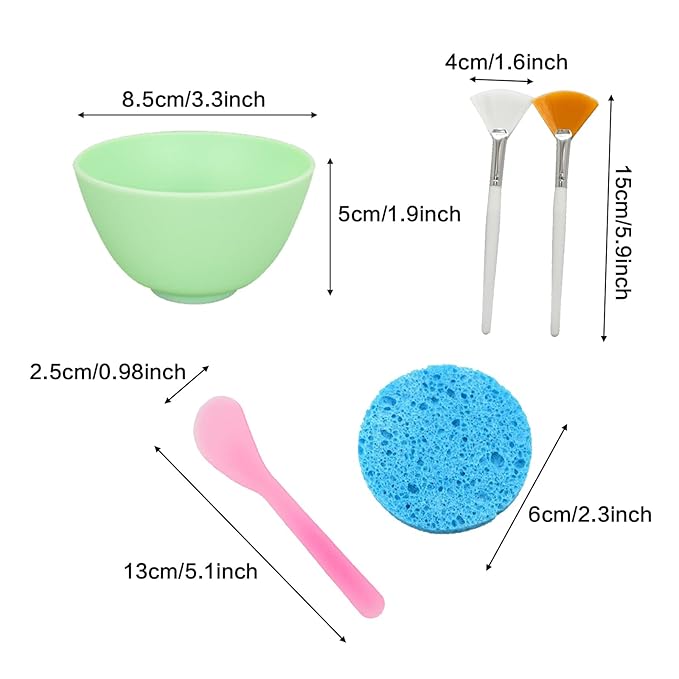 38PCS Face Mask Mixing Bowl Set,Esthetician Supplies Tool Kit with Facial Mask Bowl,Spatula Soft Brushes Wet Puff Headband Clay Applicator Tools,Esthetician Supplies for Facials