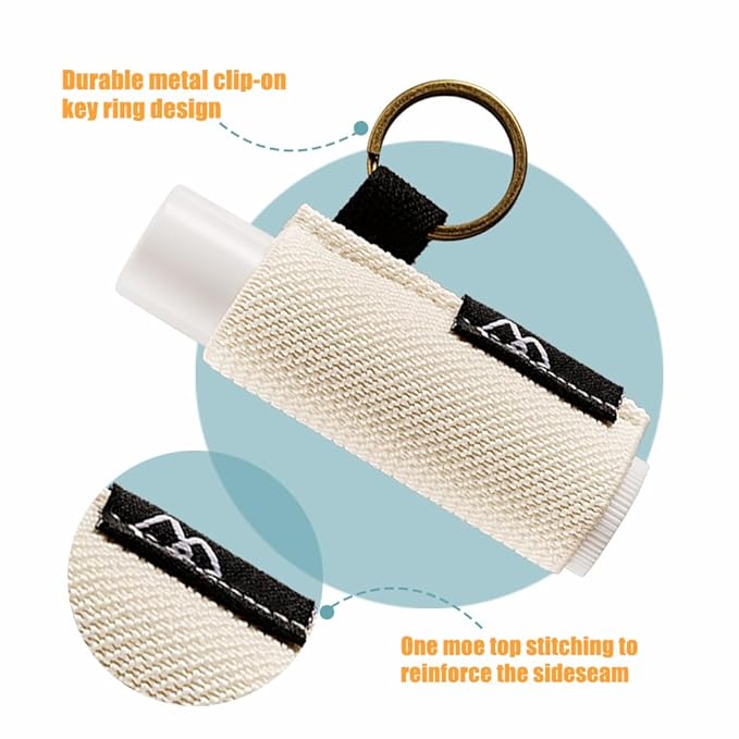 WK IEASON Lip Balm Holder Keychain with Clip, Tight-knit