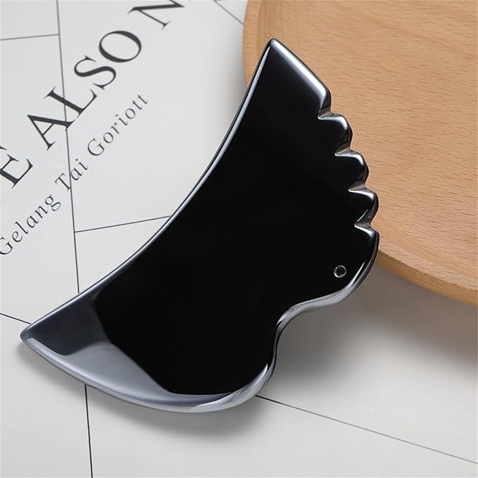 HOTACE Gua Sha Face Massage Beauty Tool Natural Terahertz Energy Stone Guasha Scraping Facial Massager for Spa Body Relaxing