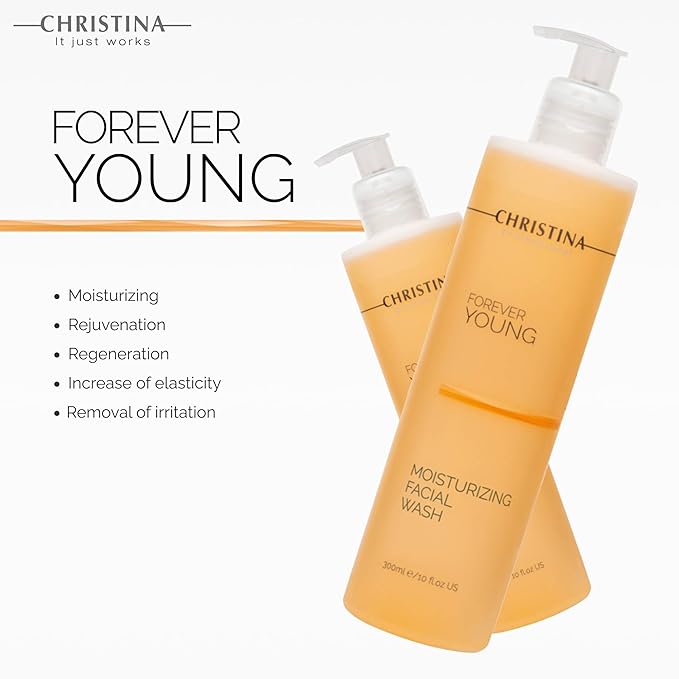 '-CHRISTINA- Forever Young Hydrating Antioxidant Face Wash | Moisturize, Cleanse, and Soothe with Glycolic Acid Facial Cleanser | For Combination, Normal, Oily Skin 300ml