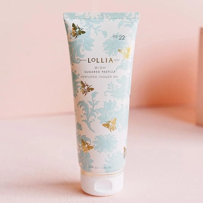 LOLLIA Wish Shower Gel, 8 fl. oz. – Sugared Pastille – Scented Shower Gel, Shea Butter Body Wash, Bath Wash for Women, Moisturizing