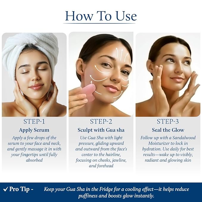 Blue Nectar Vitamin C Serum for Oily Skin & Dry Skin with Gua Sha | Plant-Based Face for Glowing Skin & Pigmentation | Hyaluronic Acid Serum for Women & Men (9 Herbs, 1 Fl Oz)